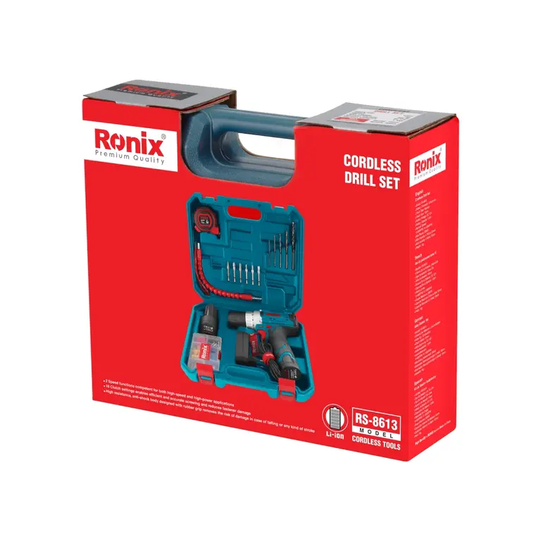 کیت دریل شارژی 12 ولت - 19 پارچه RS-8613
